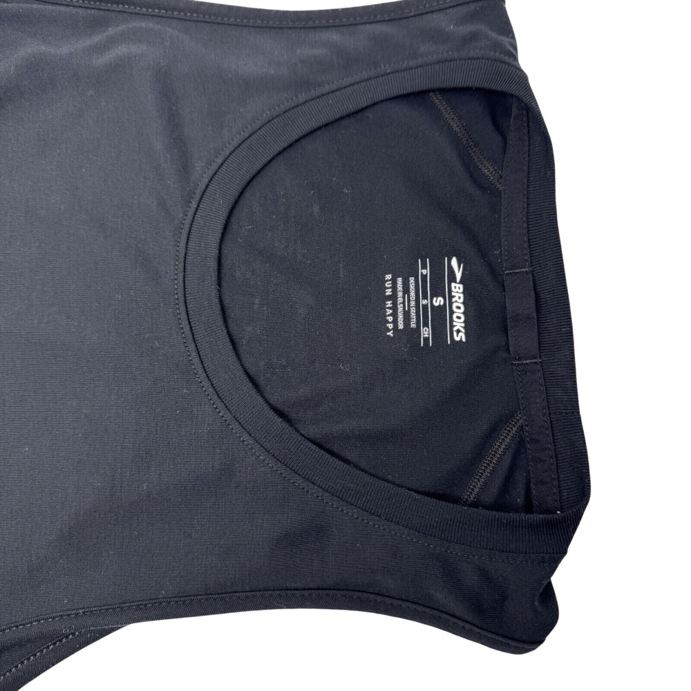 Brooks Running Tank Top Sleeveless Athletic Workout Run Happy Black Men Small - Picture 3 of 11